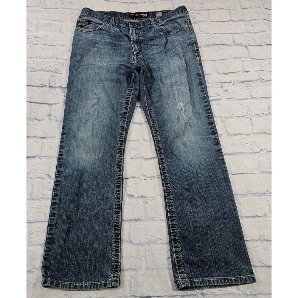 Ariat M4 FR Bootcut Jeans Mens 38x34 Blue Low Rise Relaxed Western Denim